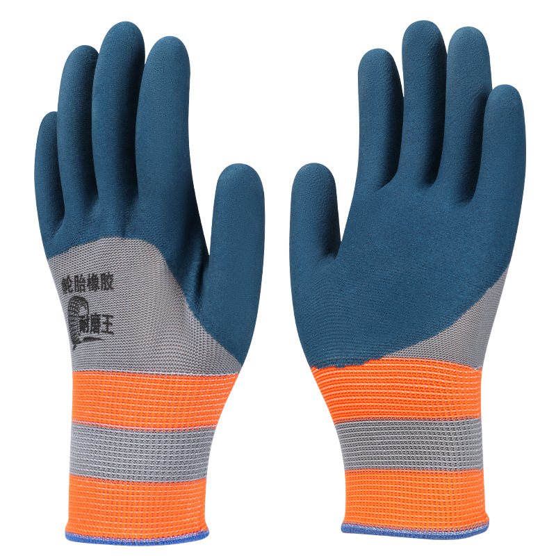 Guantes de protección laboral para trabajos en obras de construcción, resistentes al desgaste, antideslizantes, de caucho de nitrilo, resistentes al aceite, guantes de protección transpirables para trabajos de protección laboral.