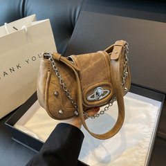 今年流行牛仔色單肩包2023新款秋網紅同款洋氣斜挎包鏈條手提女包