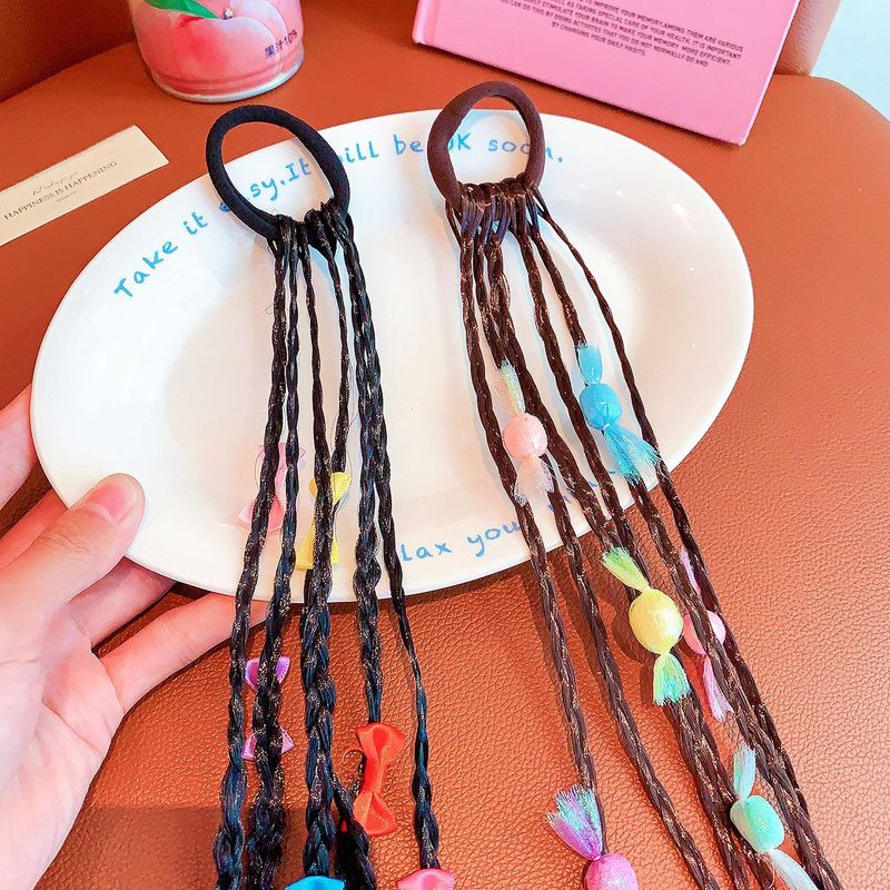 子供用ウィッグ三つ編みヘアバンドベビーリボンヘアアクセサリー女の子韓国スタイルハイポニーテールヘッドバンド少女ヘッドバンド|undefined