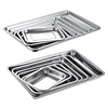 304 stainless steel square plate rectangular tray barbecue bar barbecue dish barbecue fish plate canteen steamed rice plate large -capacity rice plate