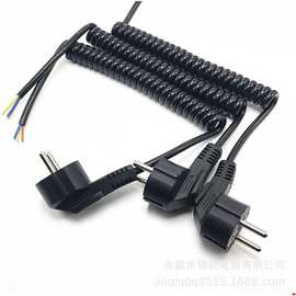 欧洲认证插头电源线 欧式延长TPU弹簧线电烫斗专用弹簧电源线