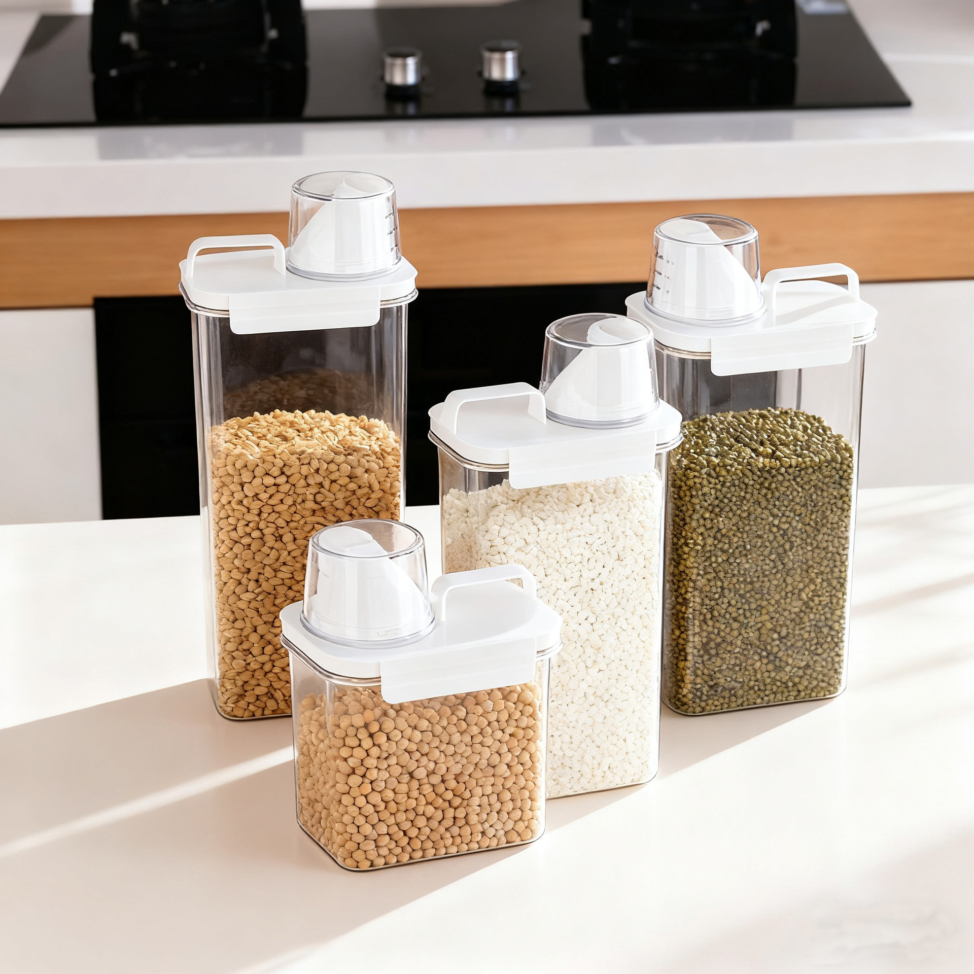 Household Rice Bucket Sealed Insect-Proof and Moisture-Proof Storage Tank Repackaged Rice Box Flour Bucket Grain Storage Box Cat and Dog Food Storage Bucket