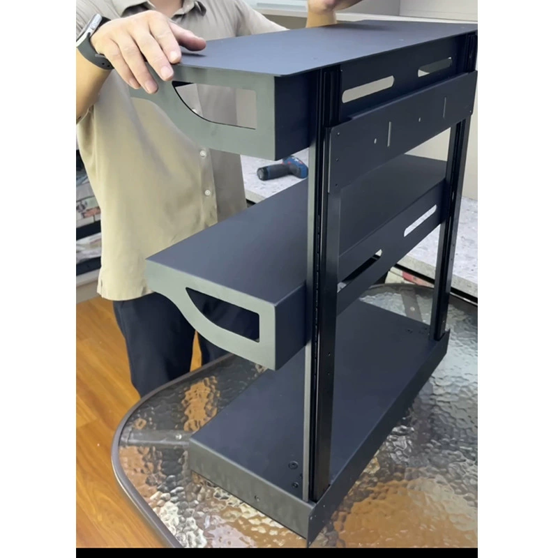 LD Kitchen Electric Lifting Cabinet Pull-Down Basket Drawer, Double-Layer Hidden Spice Rack