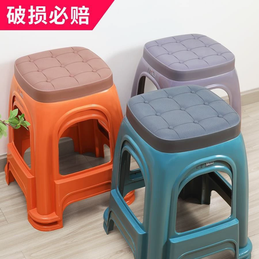 Толстый пластиковый табурет домашний квадратный стул гостиная очень толстая скамья приготовленная резиновая ванная комната высокая скамья экономичный прочный стул