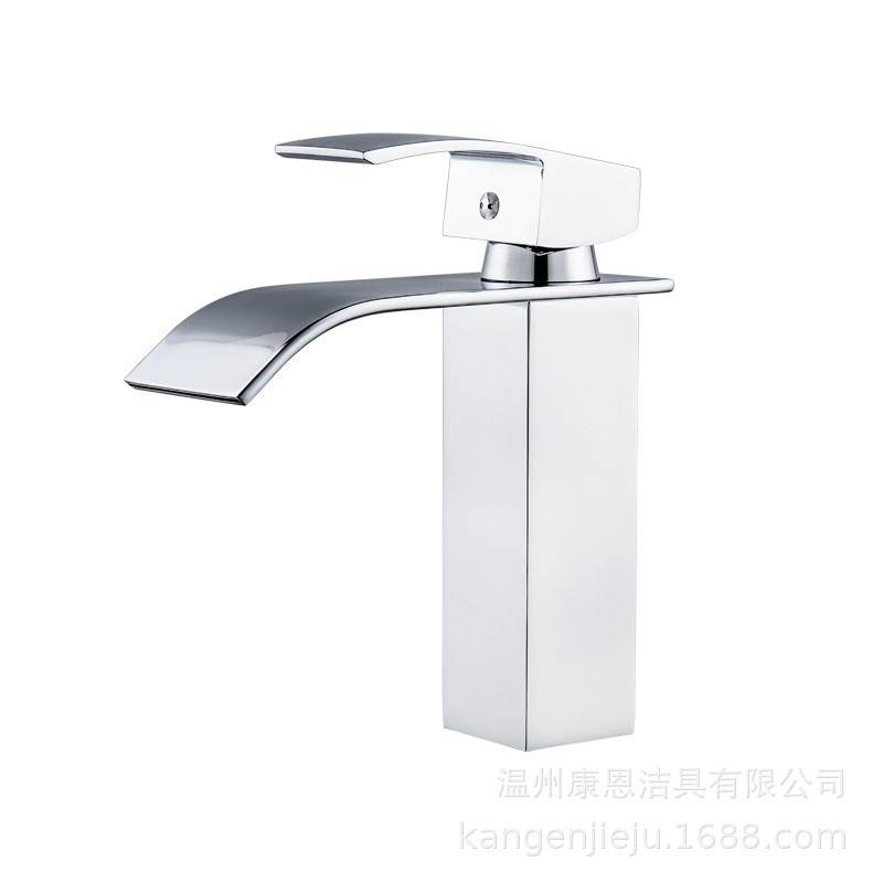 滝洗面器蛇口ホットとコールドシングルホール自己曲げ浴室カウンタートップ洗面器トイレ洗面用全銅ボディ蛇口|undefined