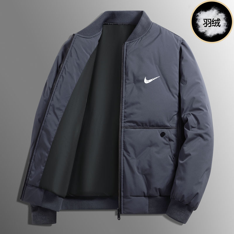 브랜드 2024 새로운 패션 브랜드 남성 다운 재킷 야구 칼라 재킷 플러스 사이즈 모자가없는 따뜻한 겨울 올 매치 의류