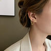 Silver needle, asymmetrical earrings, silver 925 sample, diamond encrusted, high-quality style, silver 925 sample