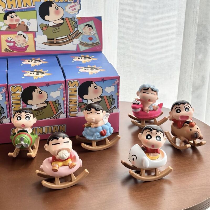 Crayon Shin-Chan Rocking Chair Series Blind Box Trendy Toy Figure Cute Peripheral Desktop Ornaments Doll Girl Birthday Gift