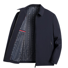 中老年夹克男爸爸春秋新款翻领宽松中年男士外套父亲春装百搭上衣