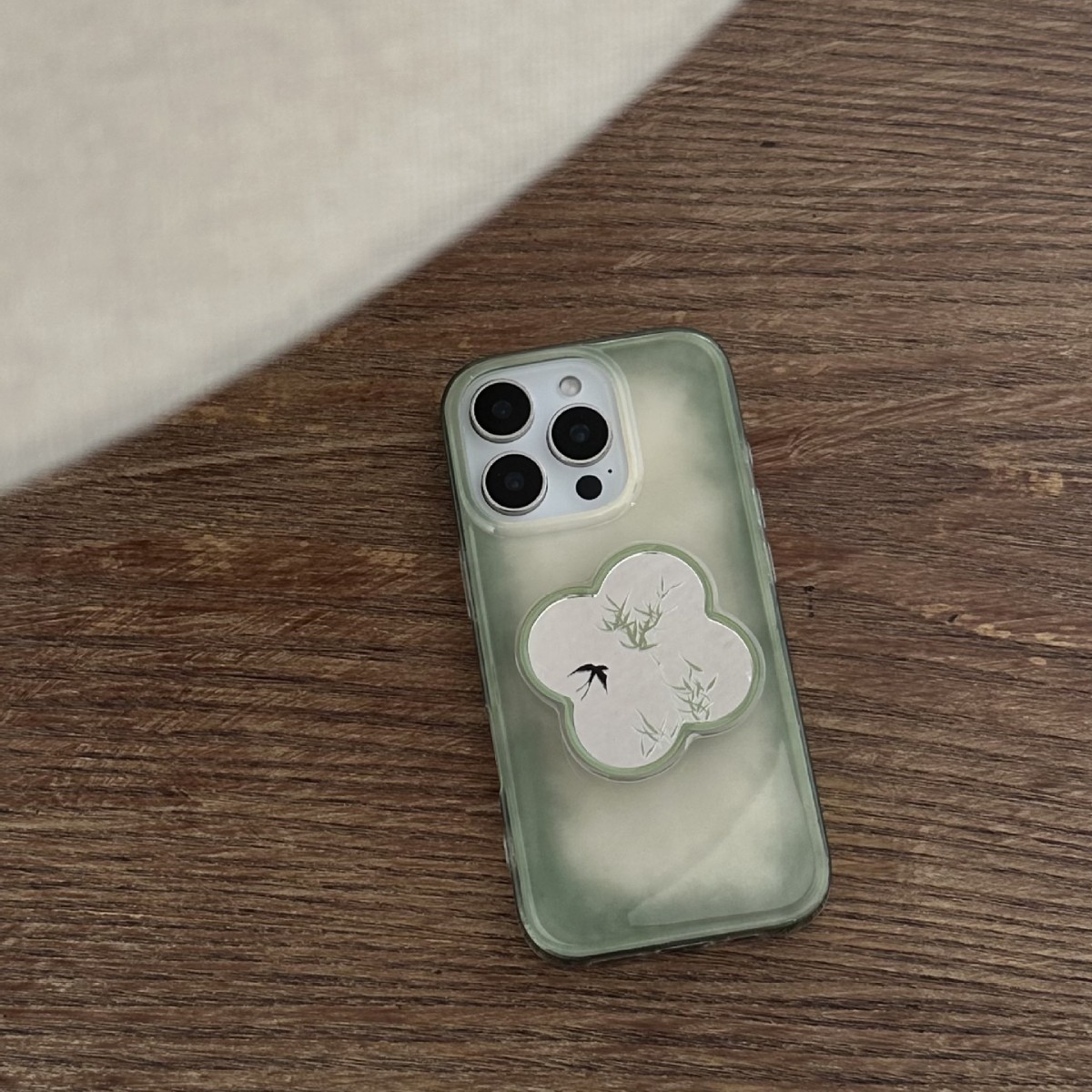 Retro verde mancha bambú para Apple 15ProMax funda para teléfono móvil 14/13 Soporte de espejo 16Pro pareja 16