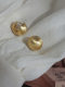 Korean style fashionable brushed earrings cold three-dimensional ball metal silver earrings simple women's high-grade ins earrings