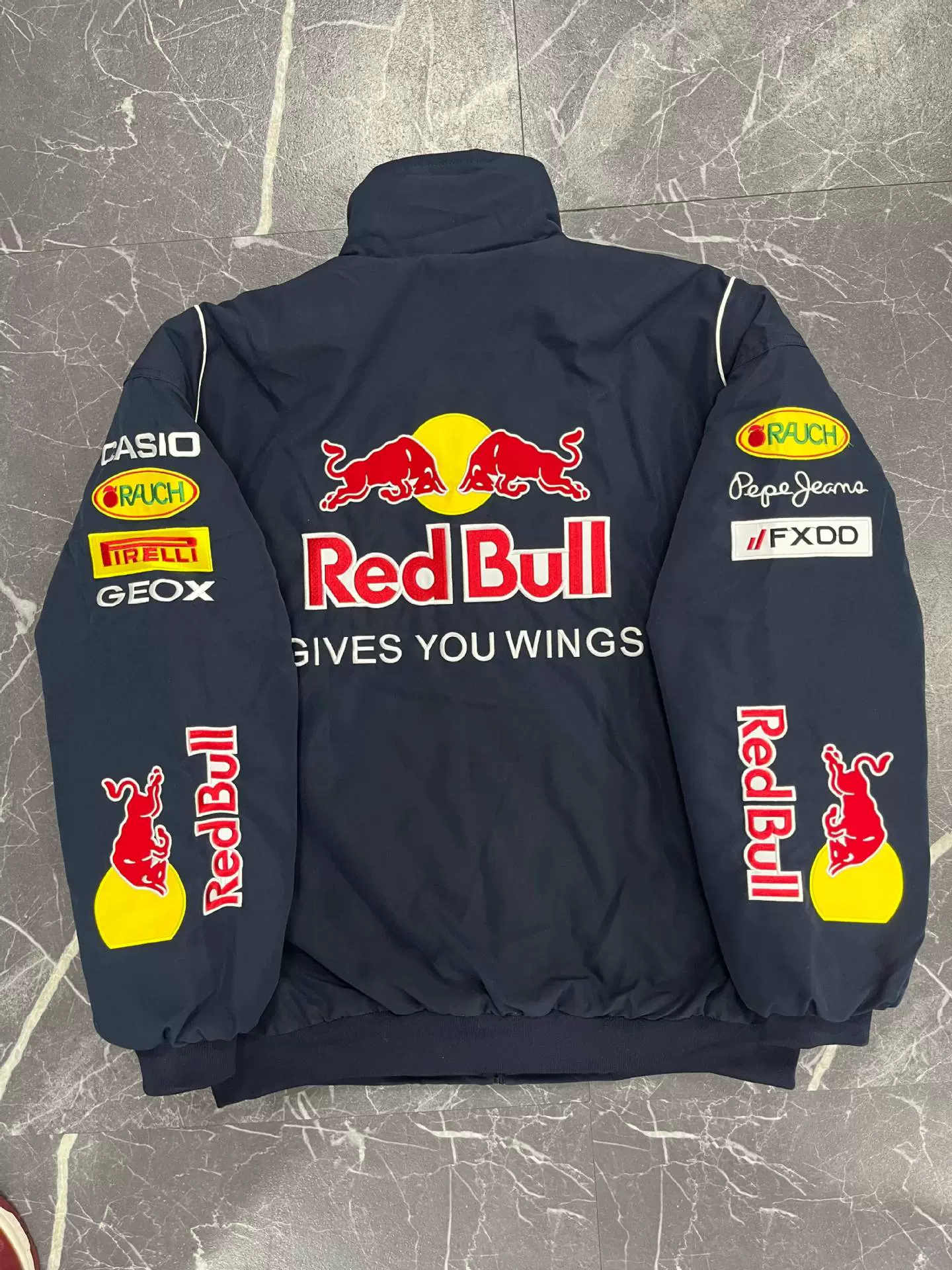 Racing Winter Down Jacket, Custom Embroidered Jacket, Insulated Jersey, Multiple Sizes