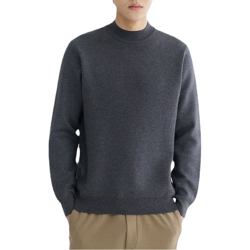 Оптовый мужской черный белый средний воротник свитер Весна и осень Новый стиль внутренняя Половина Водолазка нижний свитер внешней торговли моды