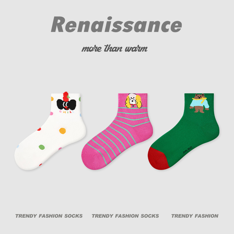 Renaissanceオリジナルの女性靴下夏の色合わせレリーフソックス