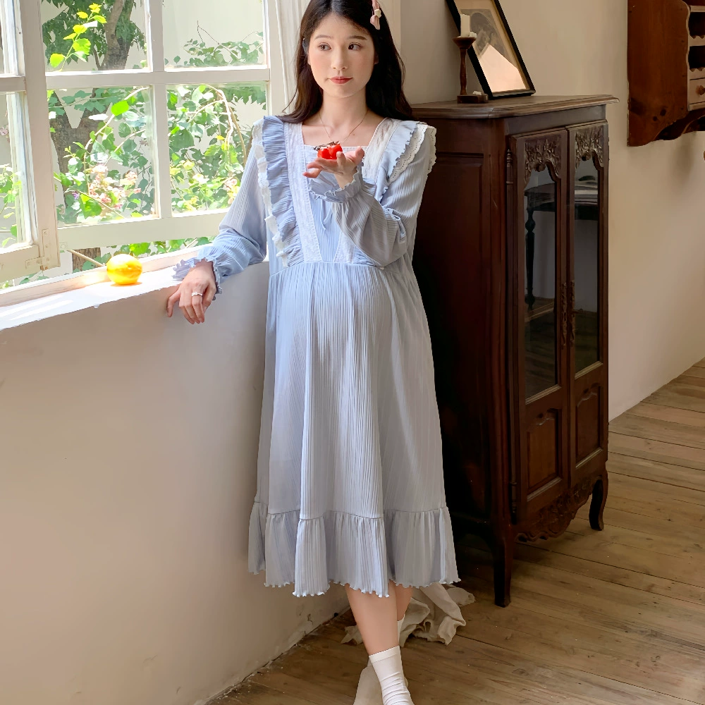 [6200] Ночная юбка Летняя осенняя женская пижама 2024 большого размера может носить платье принцессы ветра