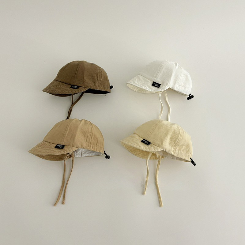 Sombrero infantil coreano para mujeres primavera y otoño coreano sombrero de brida suave sombrero de sol para bebés varones sombrero de verano de color sólido