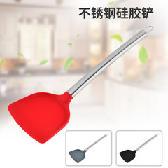 廠家批發不鏽鋼柄硅膠炒菜煎鏟翻炒鍋鏟不粘護鍋烹飪廚房用具