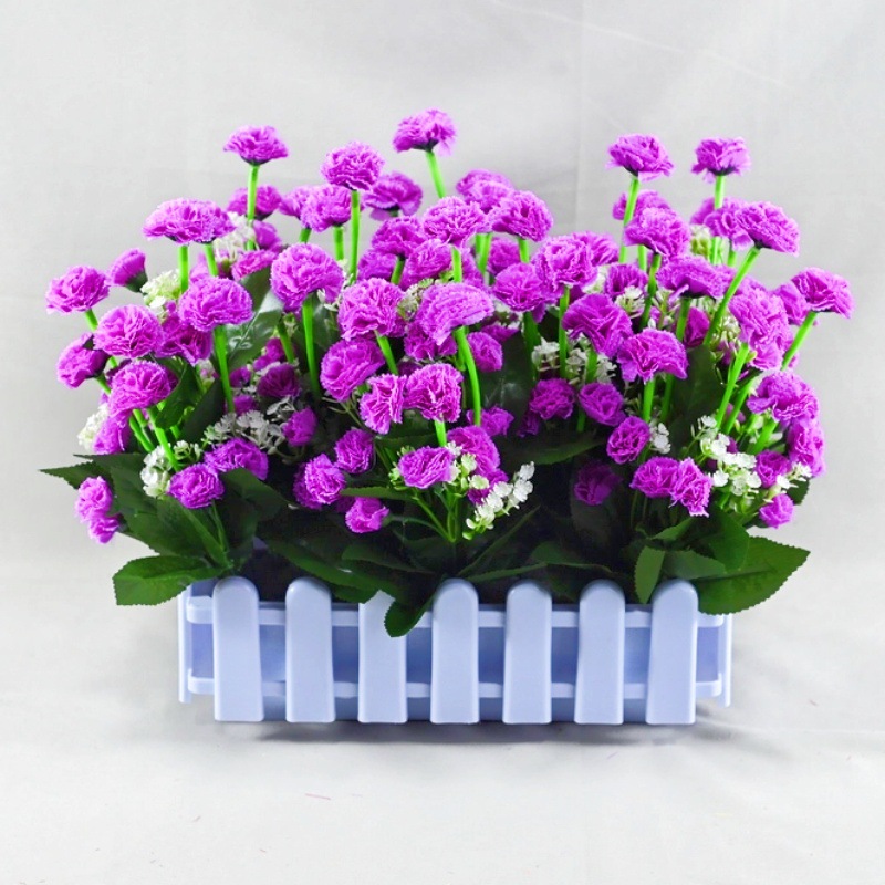 Pantalla de simulación de clavel bonsai flor de seda conjunto de flores falsas sala de estar decoración del hogar flores falsas