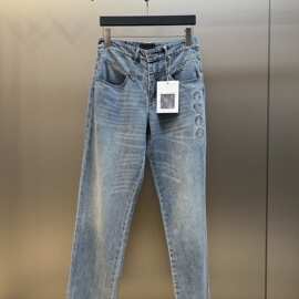 毒家现货正确版本高品质香香家新款女款刺绣休闲牛仔长裤时尚百搭