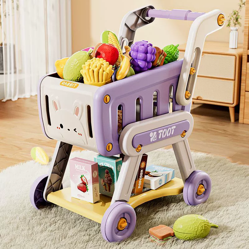 Игрушечная тележка для покупок, детская коляска, детский игровой домик, фруктовый супермаркет, кухня для мальчиков и девочек, дети от 1 до 3 лет