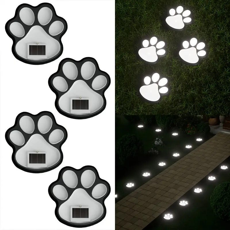 Temu ホット販売ソーラー猫の爪ライト屋外クリエイティブ動物足中庭の芝生の装飾ライト LED 足跡ライト|undefined
