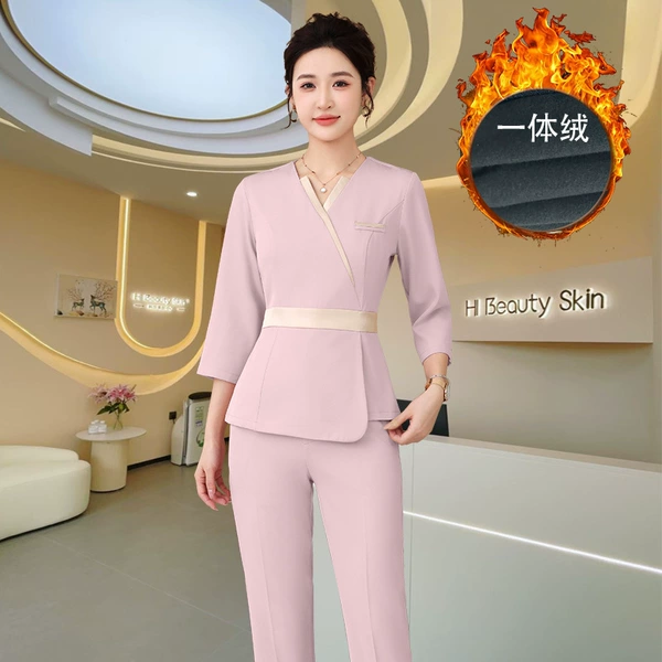 9076 Lotus Pink Mid-Sleeve Pants [Thick Style]