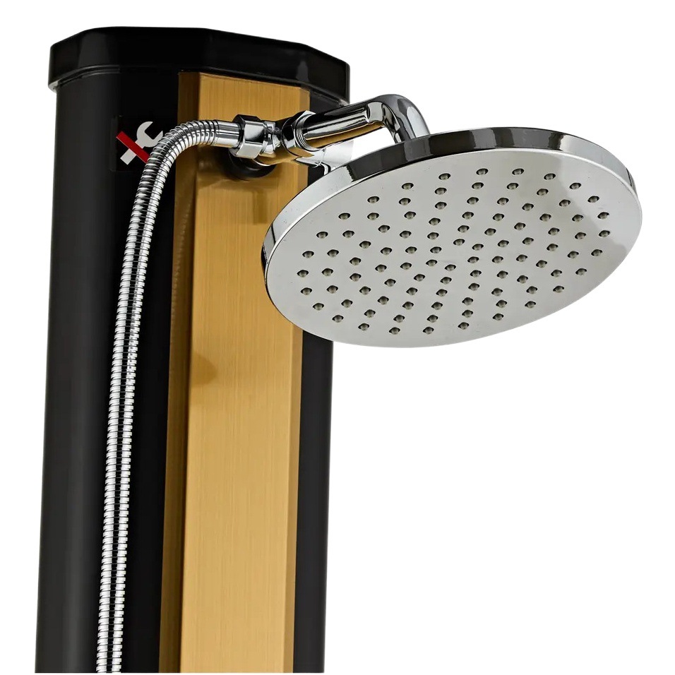 35L nuevo exterior dorado cepillado al aire libre ducha solar energía solar sin electricidad columna de ducha solar