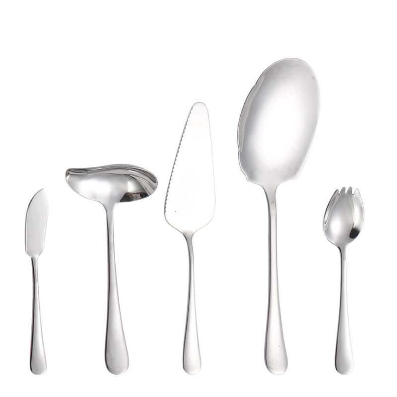 304 cubiertos de acero inoxidable suministros de hotel de comida occidental 1010 cucharas de servicio cucharas de café cuchillo de filete cucharas