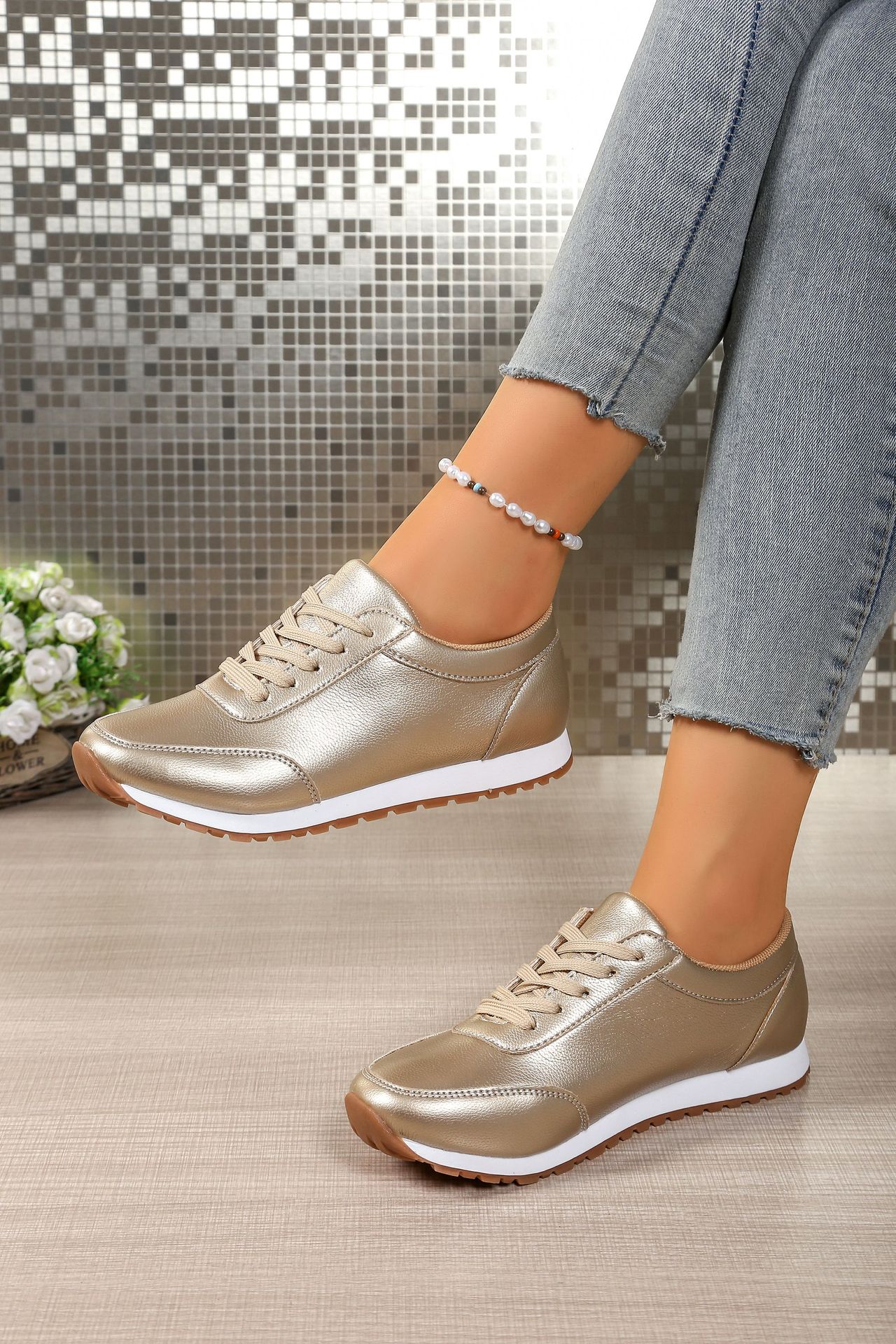 Women's Plus Size Comfortable Round Toe Lace-Up Thick Sole Sports Shoes Casual Running Shoe Summer_vogvips.com