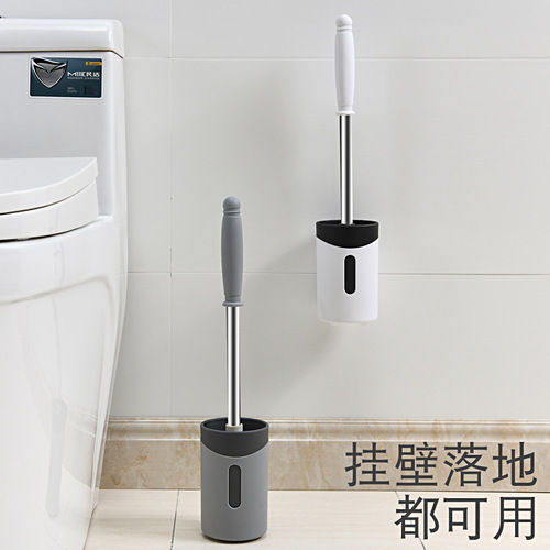 Household long handle cleaning toilet brush full-angle decontamination soft brush household punch-free set cleaning brush toilet brush