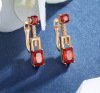 Jewelry, earrings, zirconium, suitable for import, European style