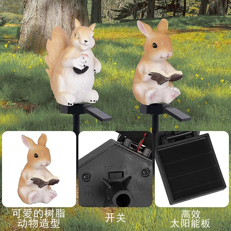 ソーラーグラウンドランプウサギランプ樹脂シミュレーション動物ランプ屋外景観ランプ中庭ランプガーデンランプ芝生ランプ|undefined