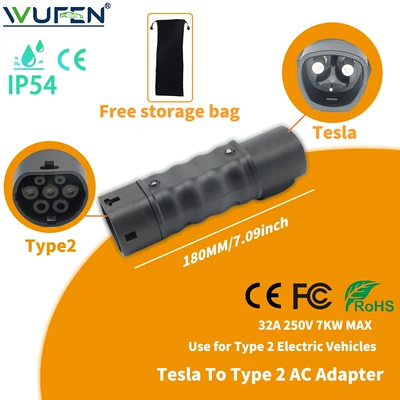 EV şarj adapterləri — Charging Guns - tesla-to-european-standard-tesla-type2