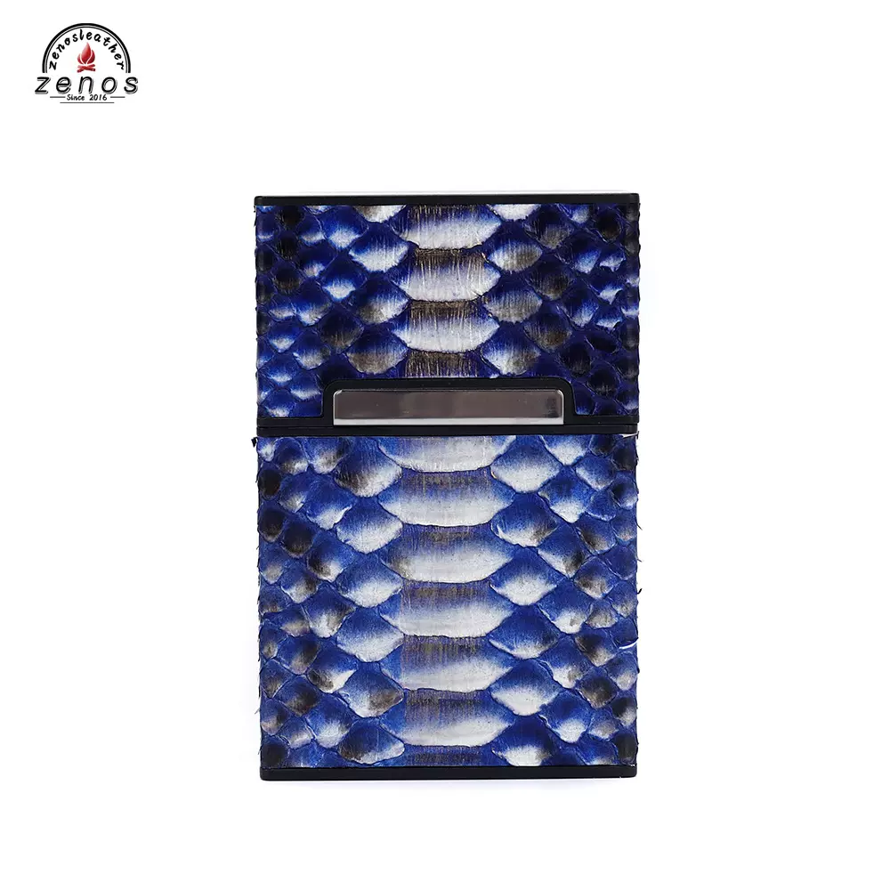 新款蟒蛇皮烟盒套蛇纹外壳皮套工厂供货可行李箱设计小量定