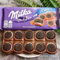 德国进口Milka妙卡巧克力夹心气泡饼干奥利榛仁牛奶 休闲零食永俸