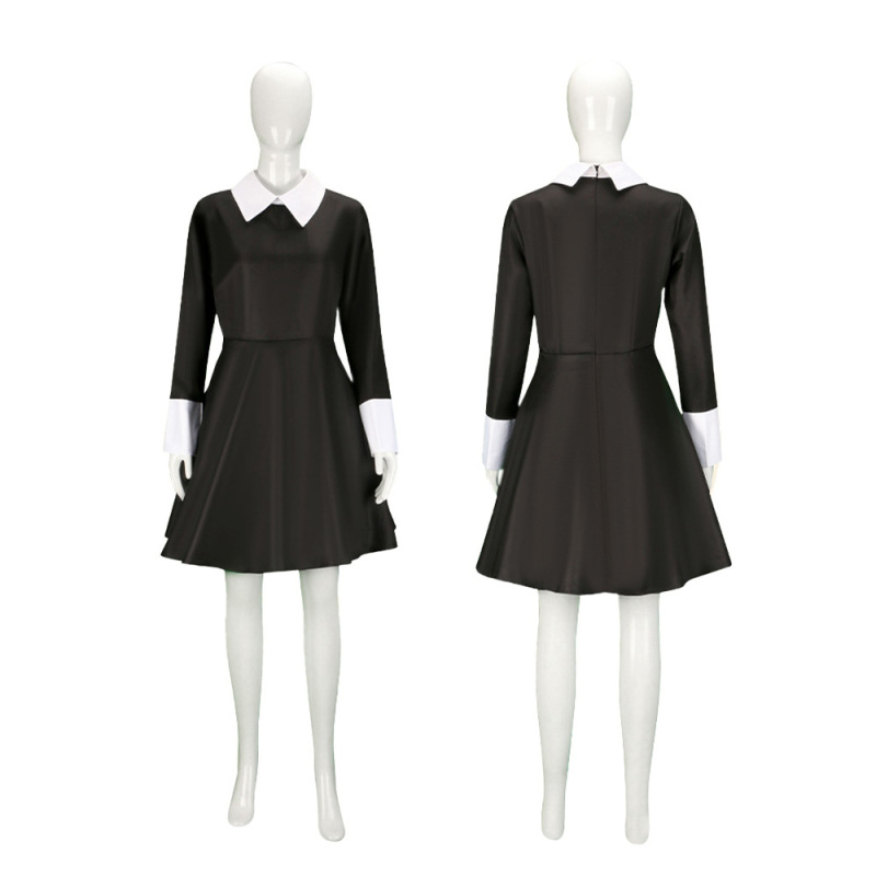 星期三黑色纱裙cos亚当斯一家cosplay服舞会礼服连衣裙万圣节服|undefined