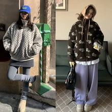 【绒绒白雪】韩风毛绒毛绒绒拉链立领外套百搭显瘦长袖外套冬女