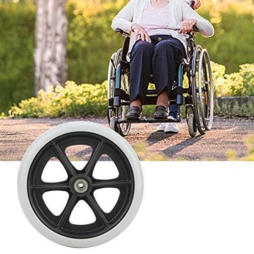 轮椅前轮配件带轴承耐磨6寸7寸8寸轱辘实心轮万向轮子前小轮