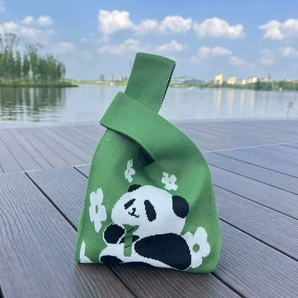 2026 Tote Bag Travel Bag National Treasure Series Panda Knitted Bag Handbag Travel Souvenir National Trend Style