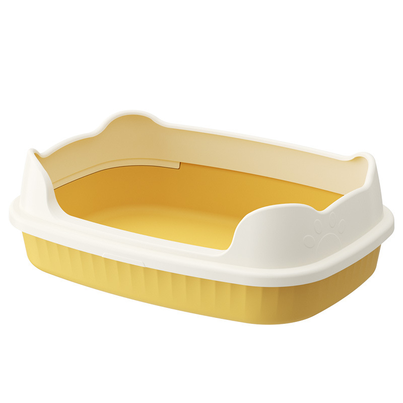 Lavabo de arena para gatos de gran tamaño, semicerrado, abierto, alto, anti-salpicaduras, inodoro para gatos, lavabo de arena para gatos extra grande, lavabo para heces para gatos