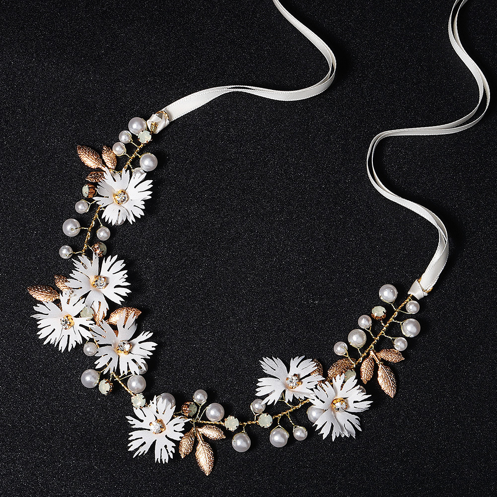fashion fabric simulation flower pearl headband wholesale Nihaojewelry