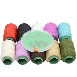 Household Sewing Thread Color Small Roll 302 Repair Thread Ten Color Thread with Needle Disc Hand Sewing Clothes Needle Thread