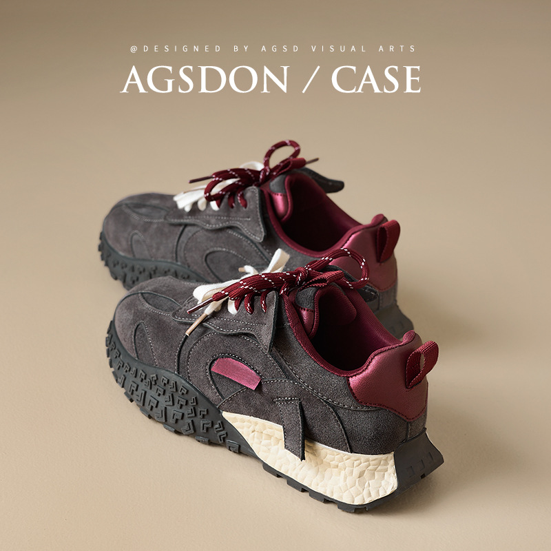 Augu Shi Deng retro zapatos de entrenamiento de mujeres 2026 nuevo primavera zapatos deportivos de suela gruesa Agam zapatos casuales