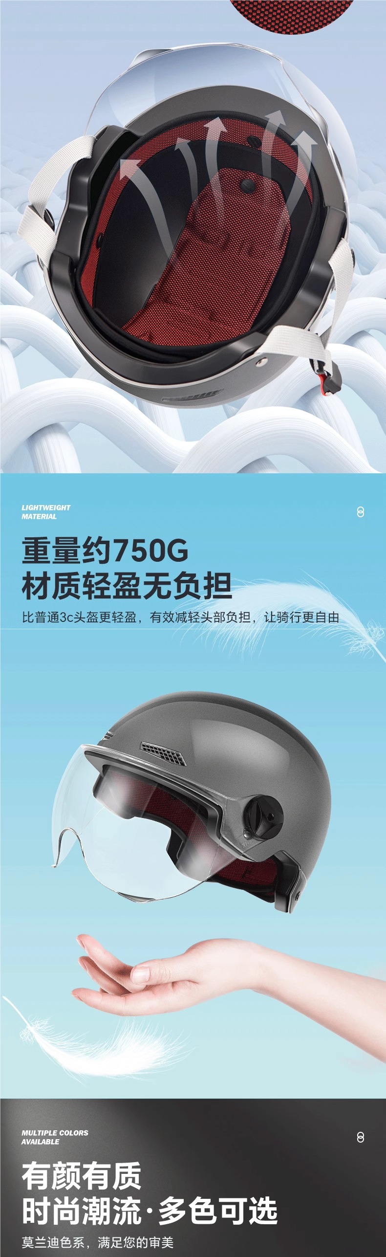New national standard certified electric motorcycle helmet for men and women, summer retro half helmet, breathable and lightweight for all seasons