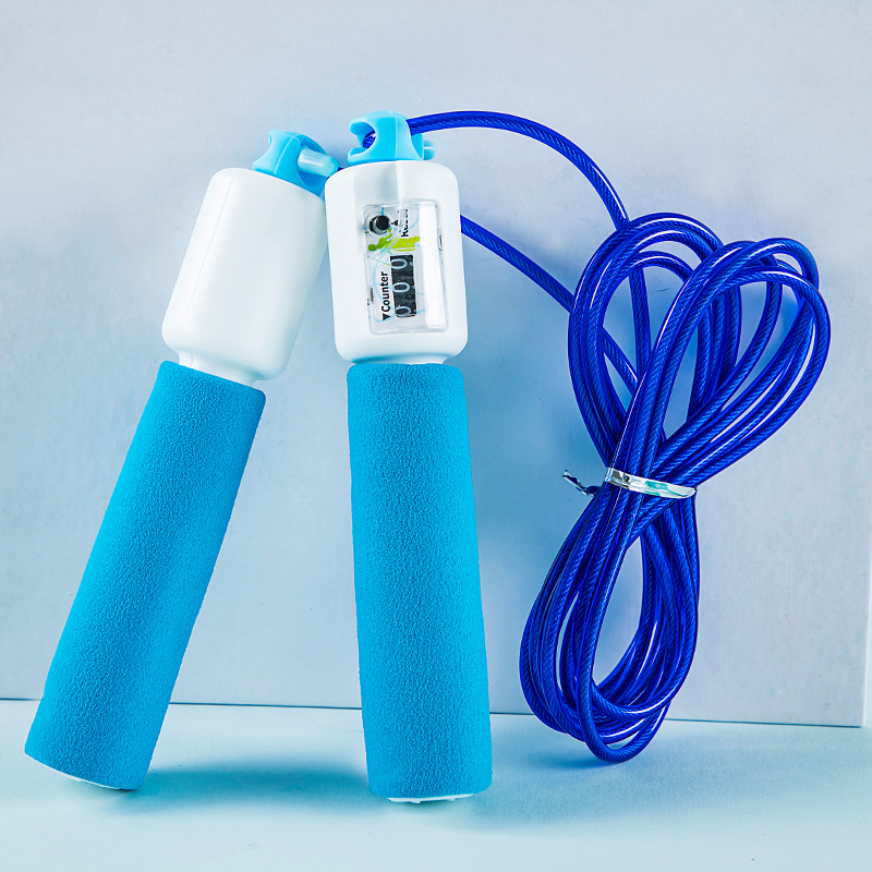 Contando la longitud de la cuerda de saltar ajustable estudiante examen deportivo competencia entrenamiento saltar la cuerda mango de esponja examen de entrada de la escuela secundaria superior saltar la cuerda