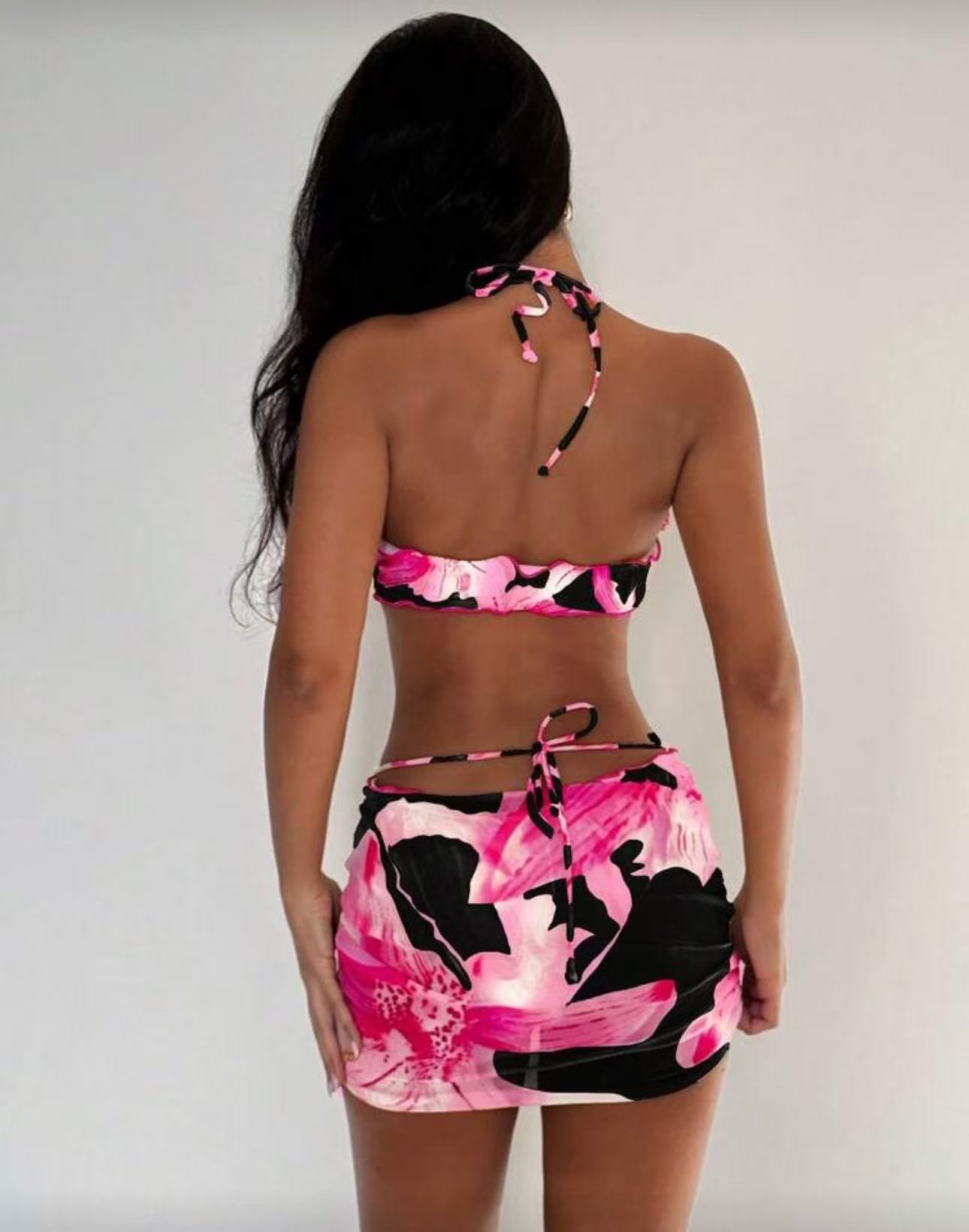 Women's Three Piece Bikini Set Triangle Style Sexy Swimwear_voghion.com