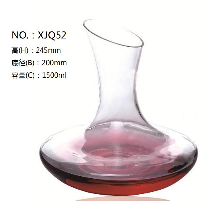 Creativo vidrio inclinado decanter con mango decanter de vino vino vino separador de vino conjunto de logotipo impreso