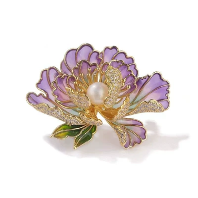 Yaxa sancaqları Brooch Natural Freshwater Pearl - purple