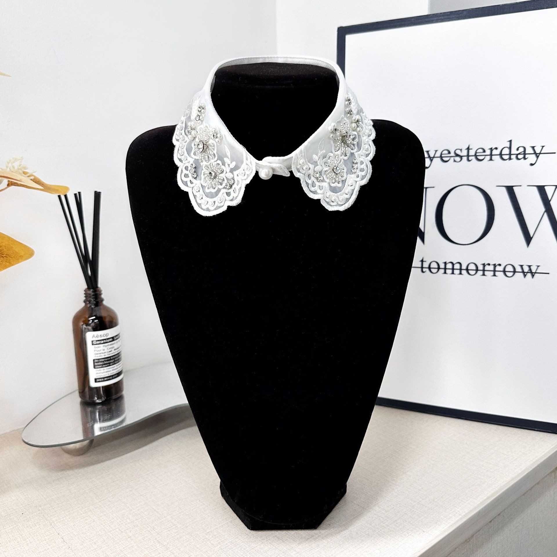 Collar falso universal bordado perlas de clavos pequeños pares de collar vestido transfronterizo camisa de invierno otoño ropa coreana al por mayor image 10
