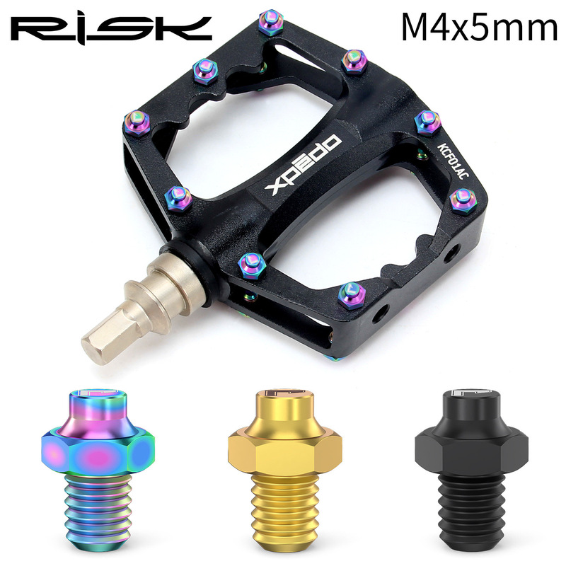 RISK Mountain Bike XC Off-road Titanium Alloy Pedal Nail Outer Hexagon Pedal Stop Slip Nail Boxed RISK Mountain Bike XC Off-road Titanium Alloy Pedal Nail Outer Hexagon Pedal Stop Slip Nail Boxed